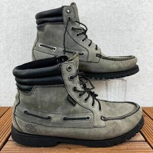 Timberland Mens Size 10 Grey Nubuck Moc Shoe Lug Sole Boots